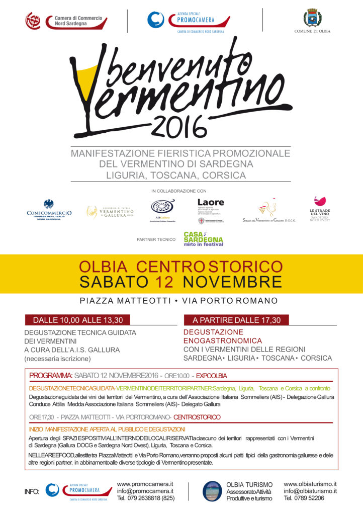 Locandina del Programma Benvenuto Vermentino 2016